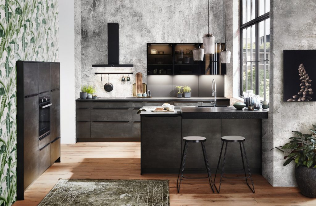 Nobilia Dark Concrete Kitchen 1 | Square Kitchens, Barnsley